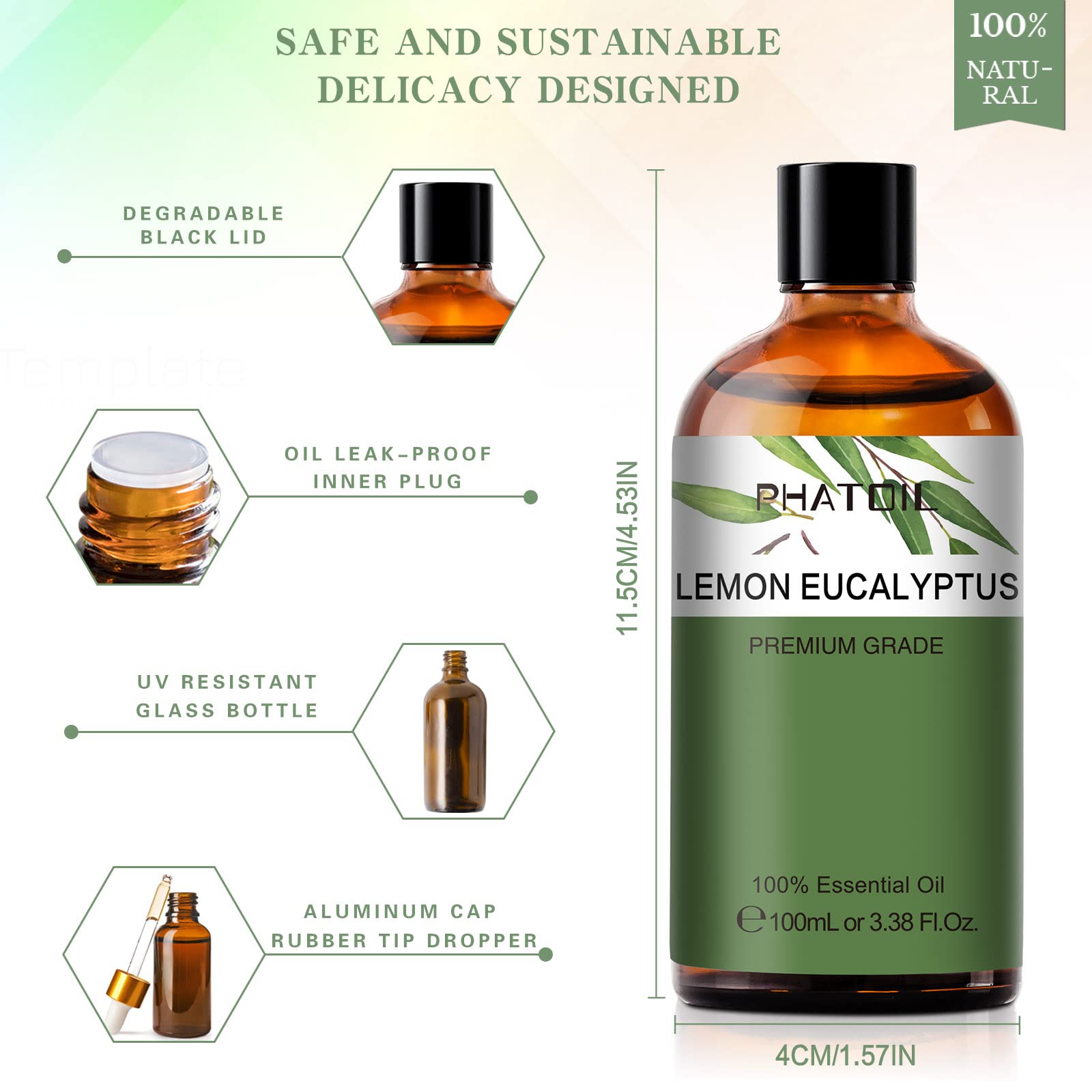 PHATOIL Lemon Eucalyptus fragrance delivers lasting aroma in diffusers.