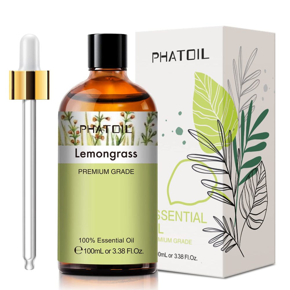 PHATOIL Lemongrass 100ml bottle for diffusers provides long-lasting fragrance.