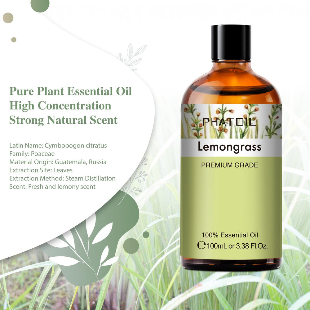 PHATOIL Lemongrass glass dropper enables precise, spill-free dosing.