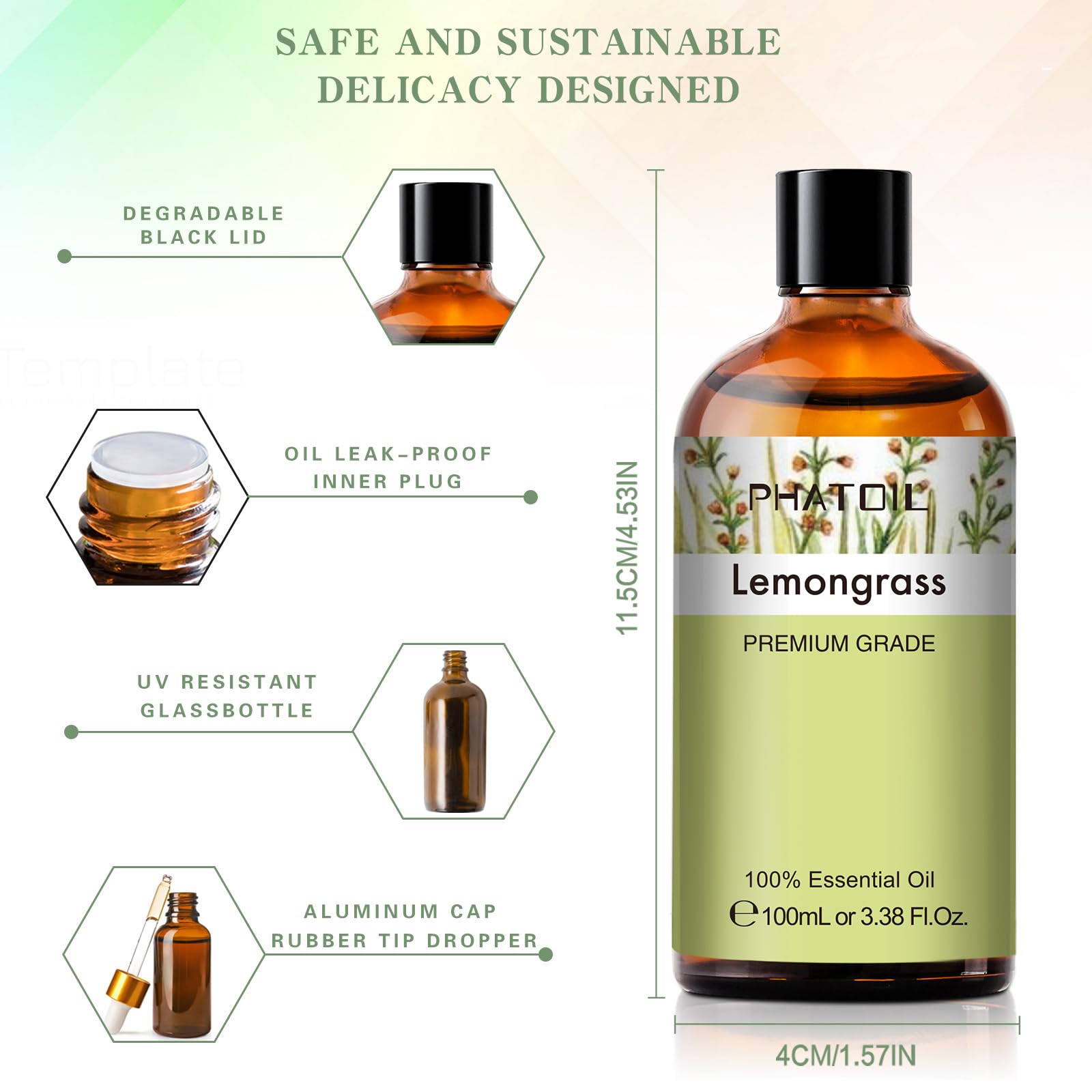 PHATOIL Lemongrass image for soaps and candles crafting.