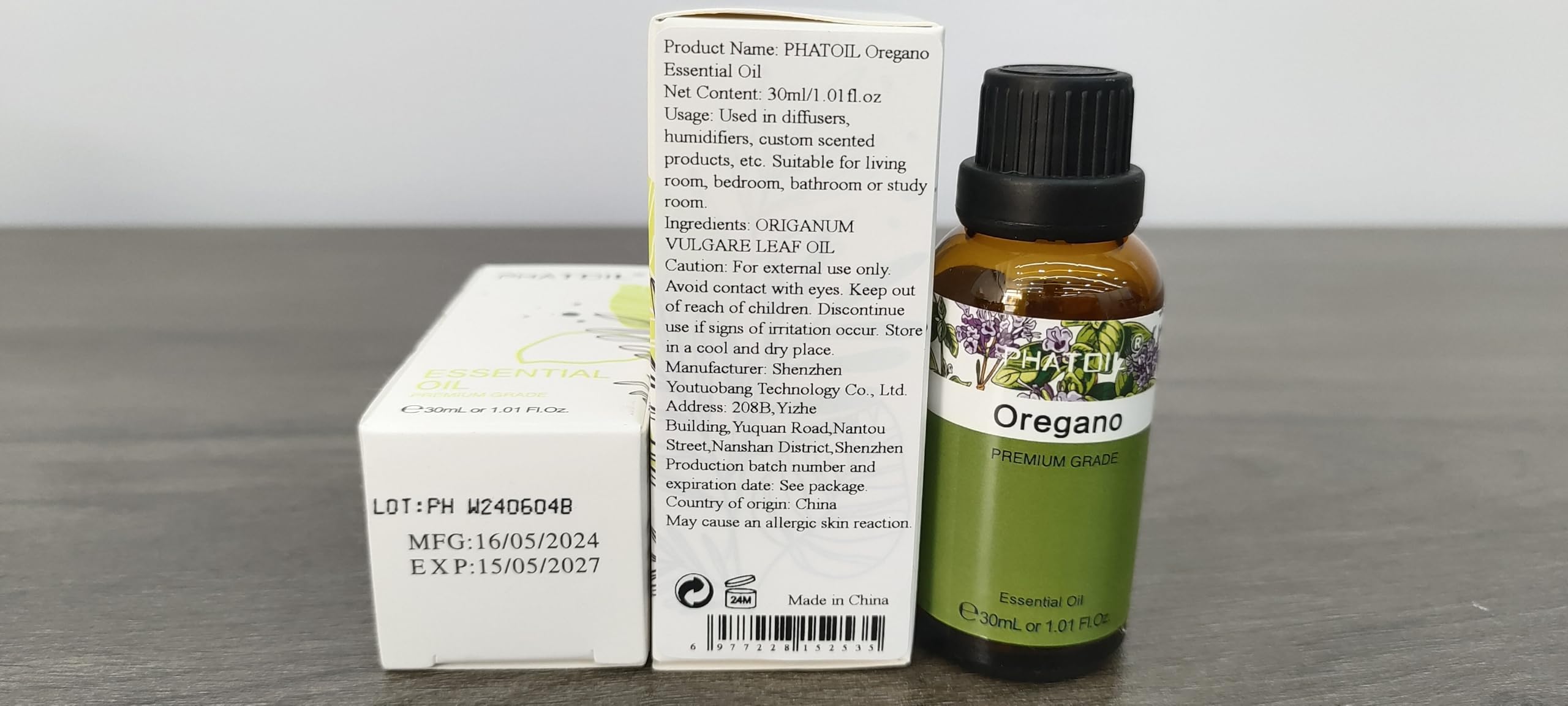 PHATOIL oregano oil for creating scented bath bombs and blends.