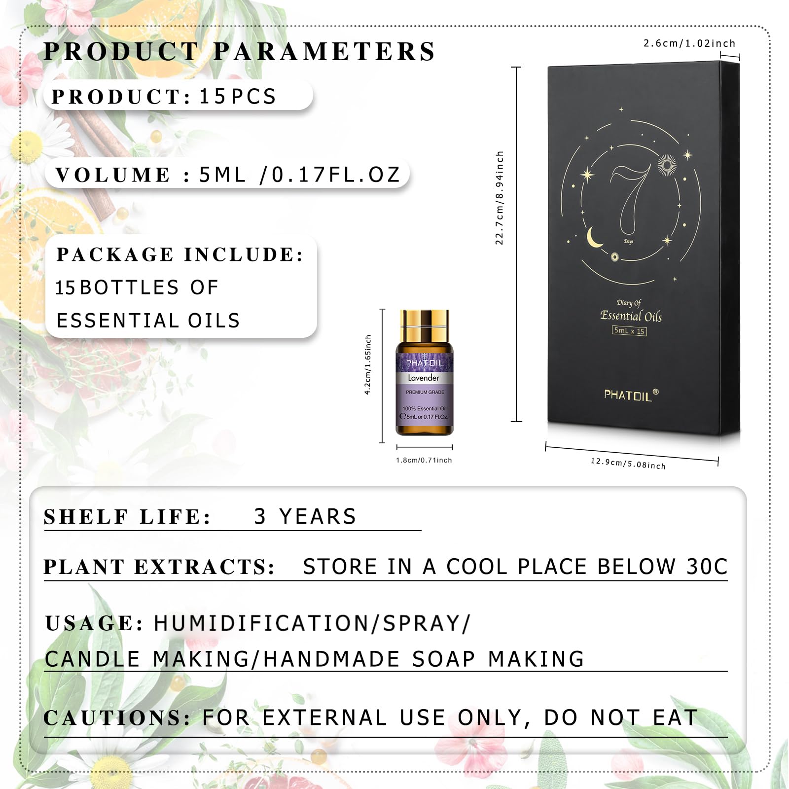 PHATOIL peppermint oil bottle closeup for crisp, energizing notes.