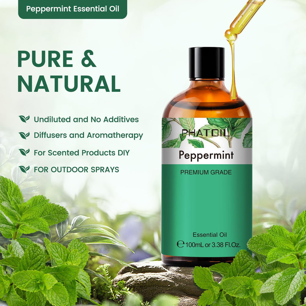 PHATOIL Peppermint Oil bottle with built-in dropper for precise dispensing