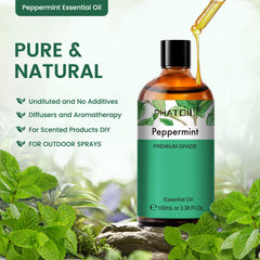 PHATOIL Peppermint Oil bottle with built-in dropper for precise dispensing