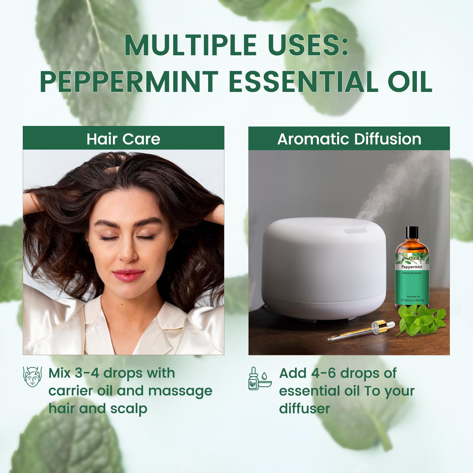 PHATOIL Peppermint Oil diffuser aroma for refreshing spaces
