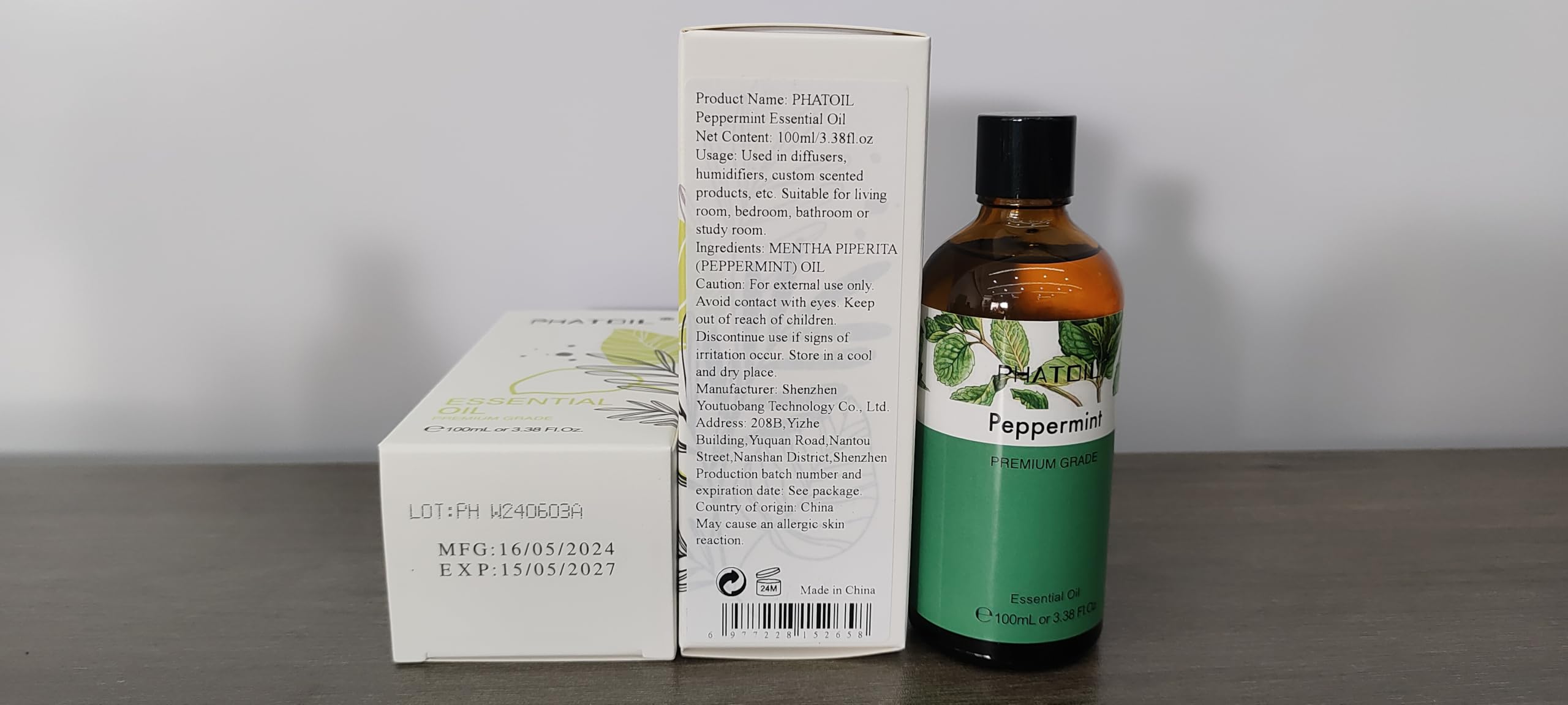 PHATOIL Peppermint Oil elegant packaging design for home use