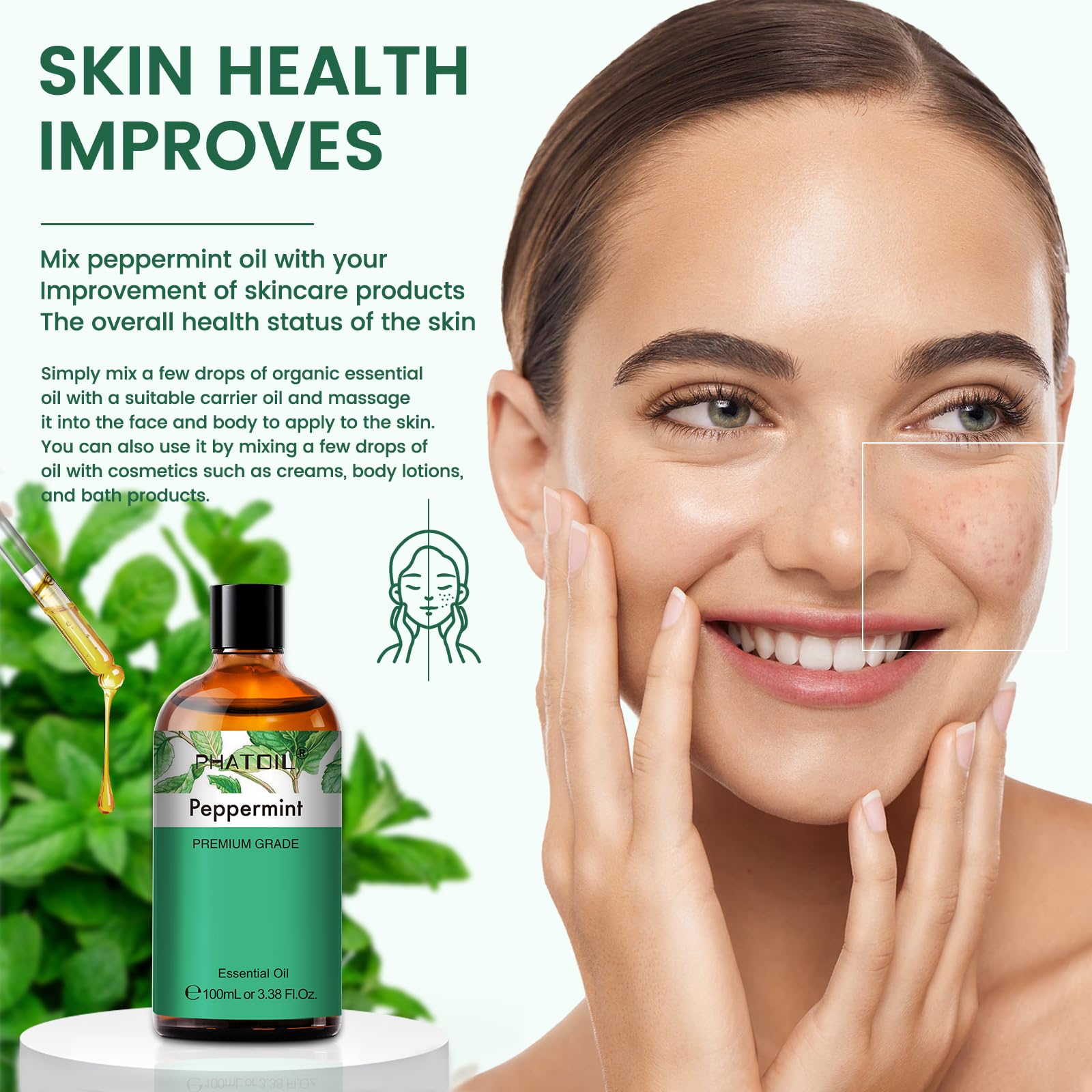 PHATOIL Peppermint Oil for skincare blends and body care