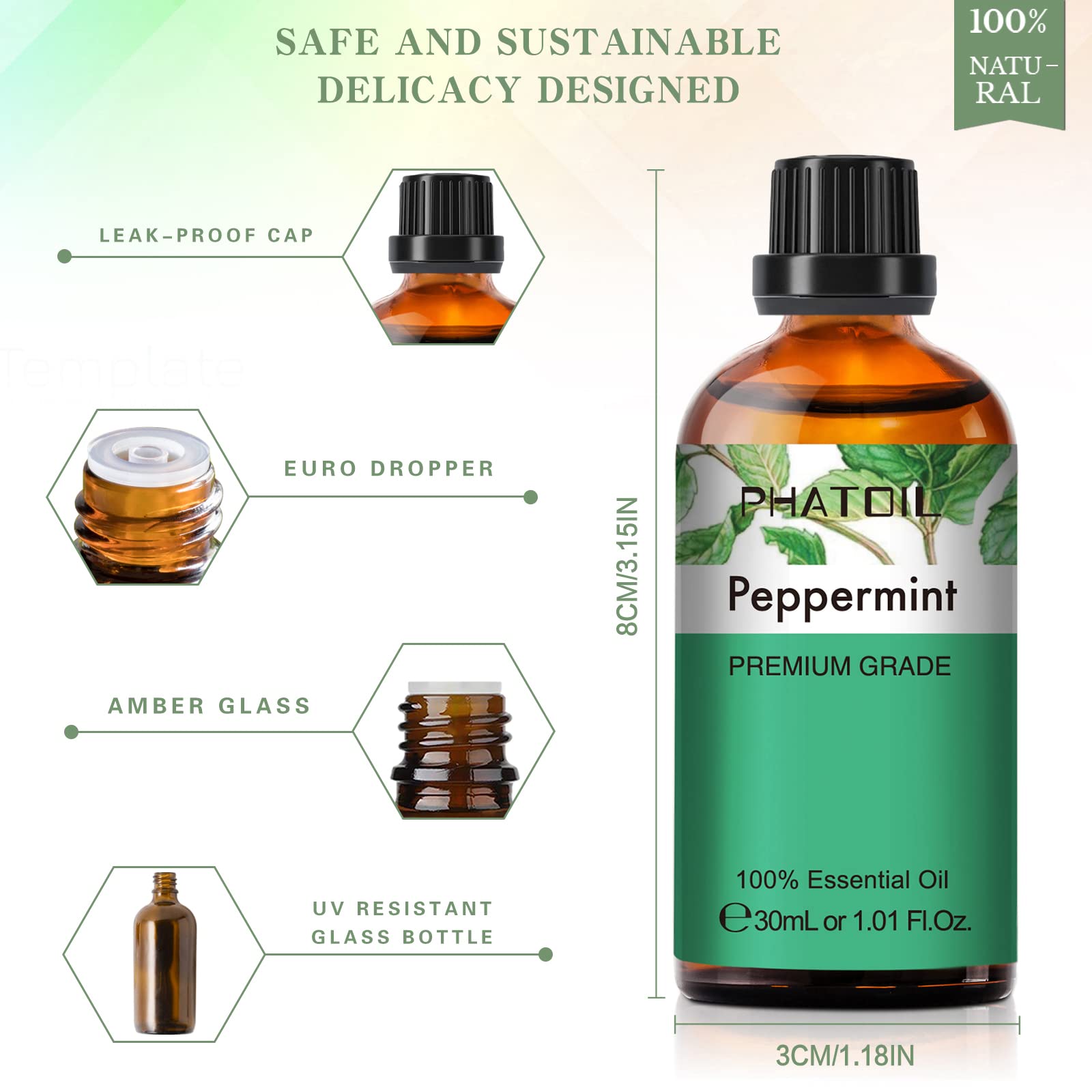 PHATOIL Peppermint Essential Oil for homemade candles, soaps, and air fresheners.