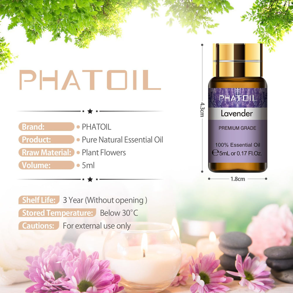 PHATOIL sandalwood oil bottle closeup delivering warm, earthy aroma.