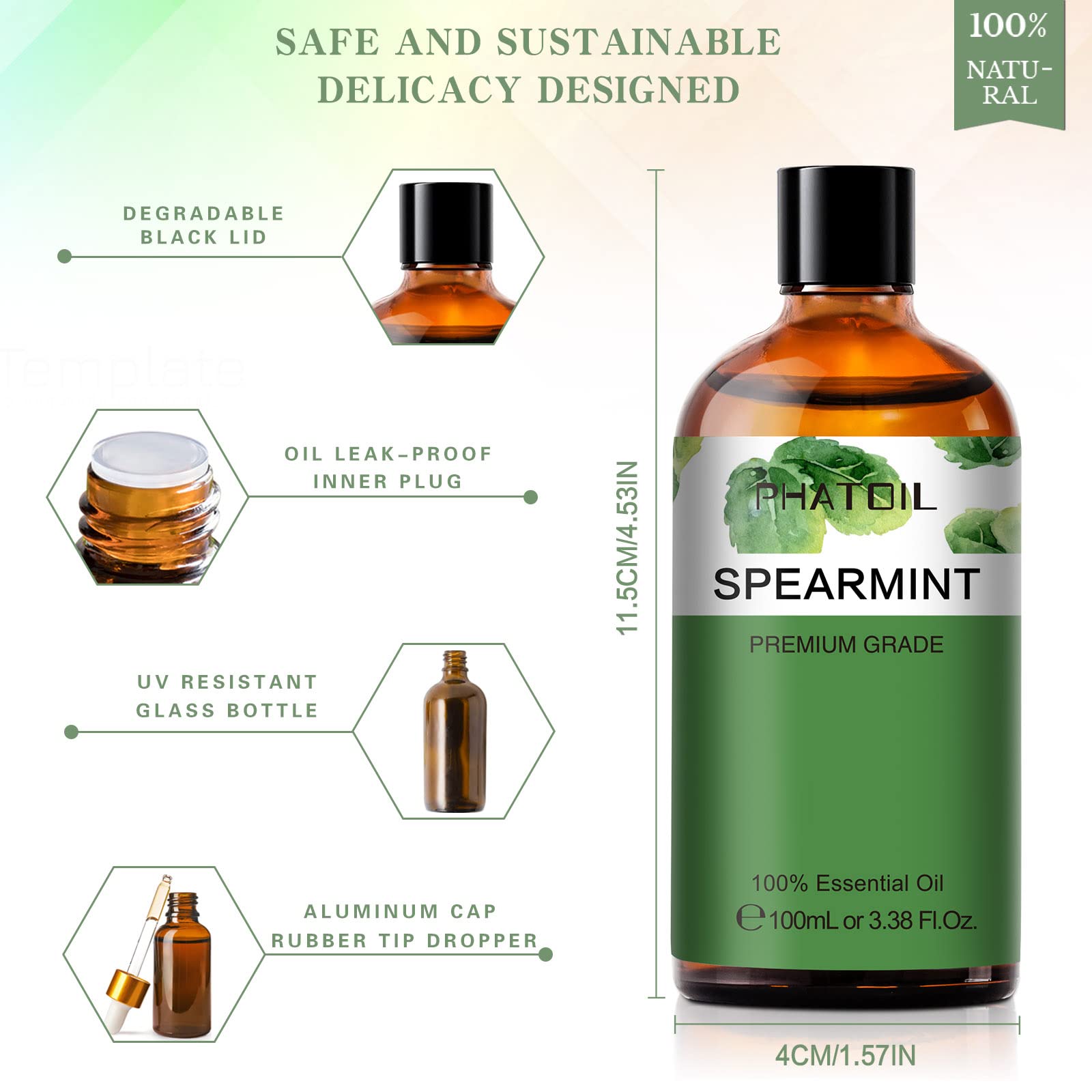PHATOIL Spearmint essential oil for candle making enhances scent.