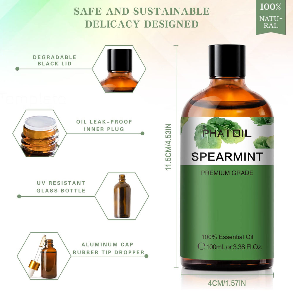 PHATOIL Spearmint essential oil for candle making enhances scent.