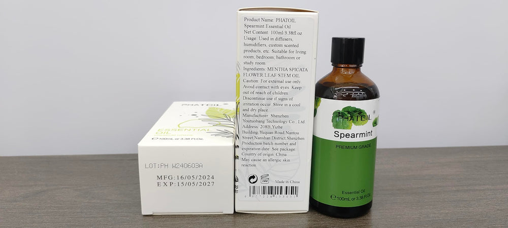 PHATOIL Spearmint essential oil for cleaning and refreshing spaces.
