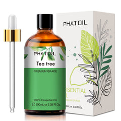 PHATOIL Tea Tree Oil bottle with dropper for precise diffuser use.