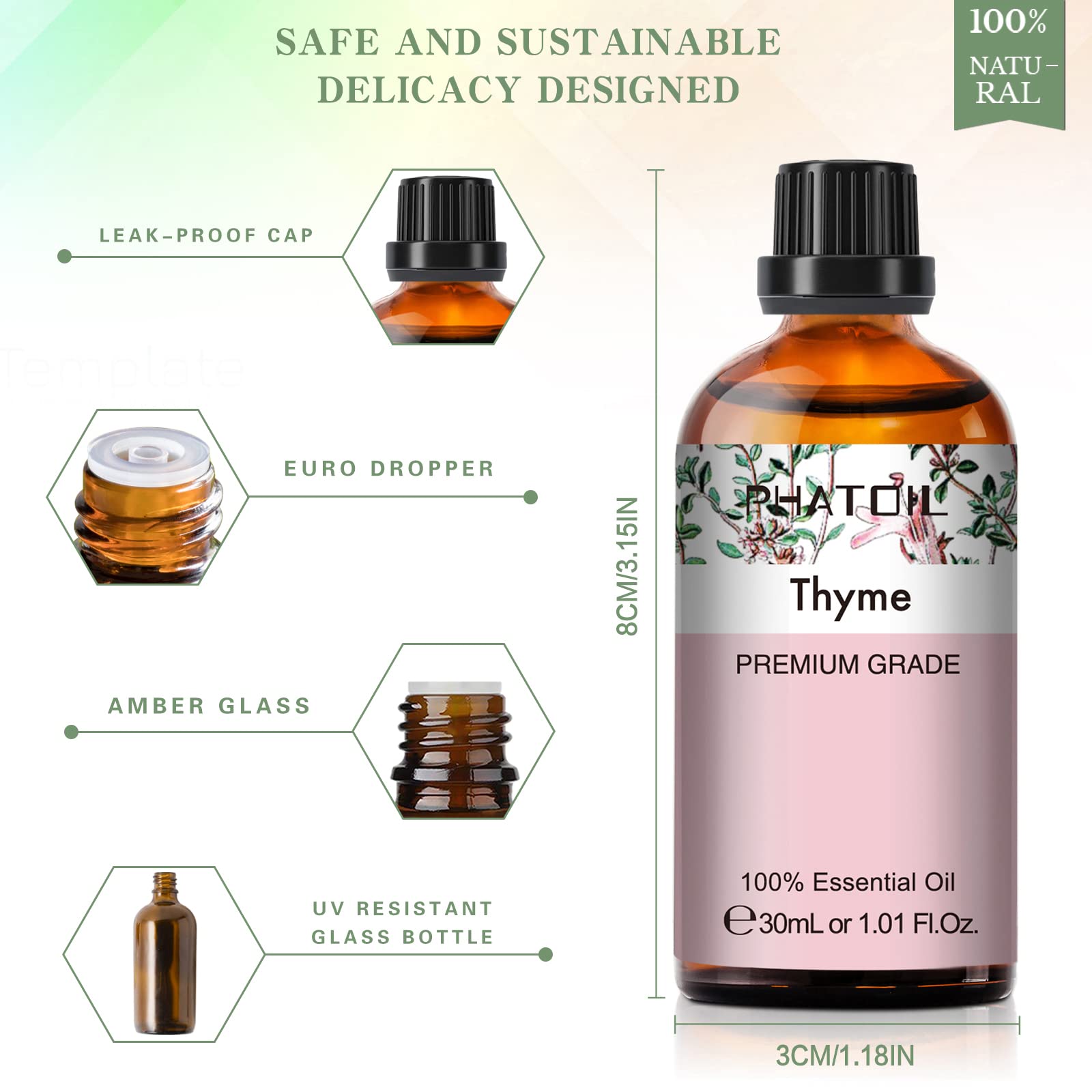 PHATOIL Thyme Essential Oil perfect for handmade soaps and blends