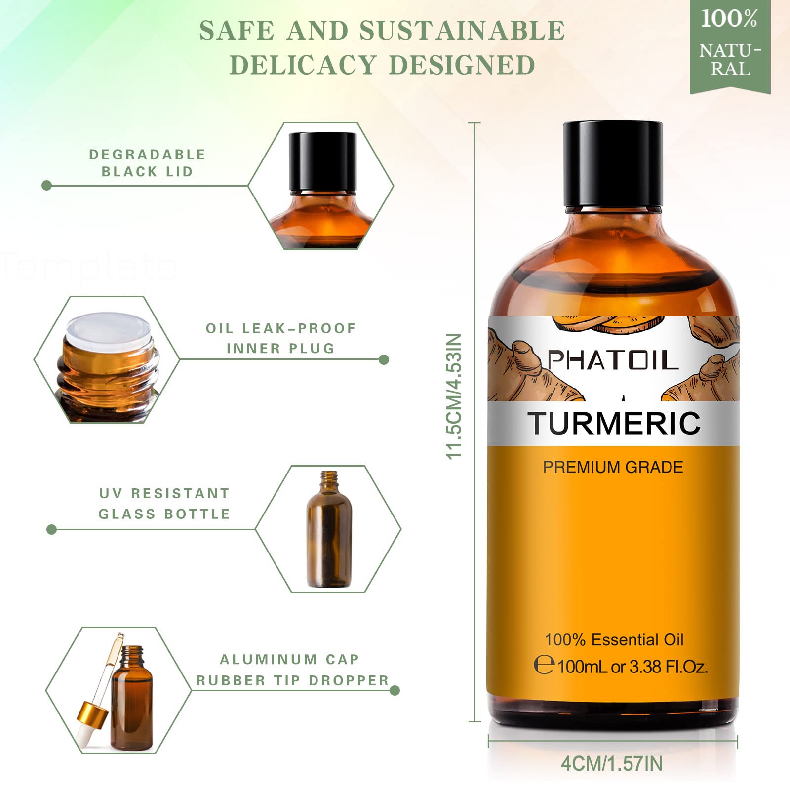 PHATOIL turmeric essential oil ideal for candle making and DIY projects.