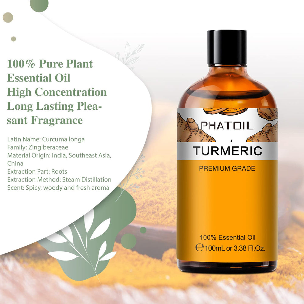 PHATOIL turmeric essential oil dropper for accurate dilution and pouring.