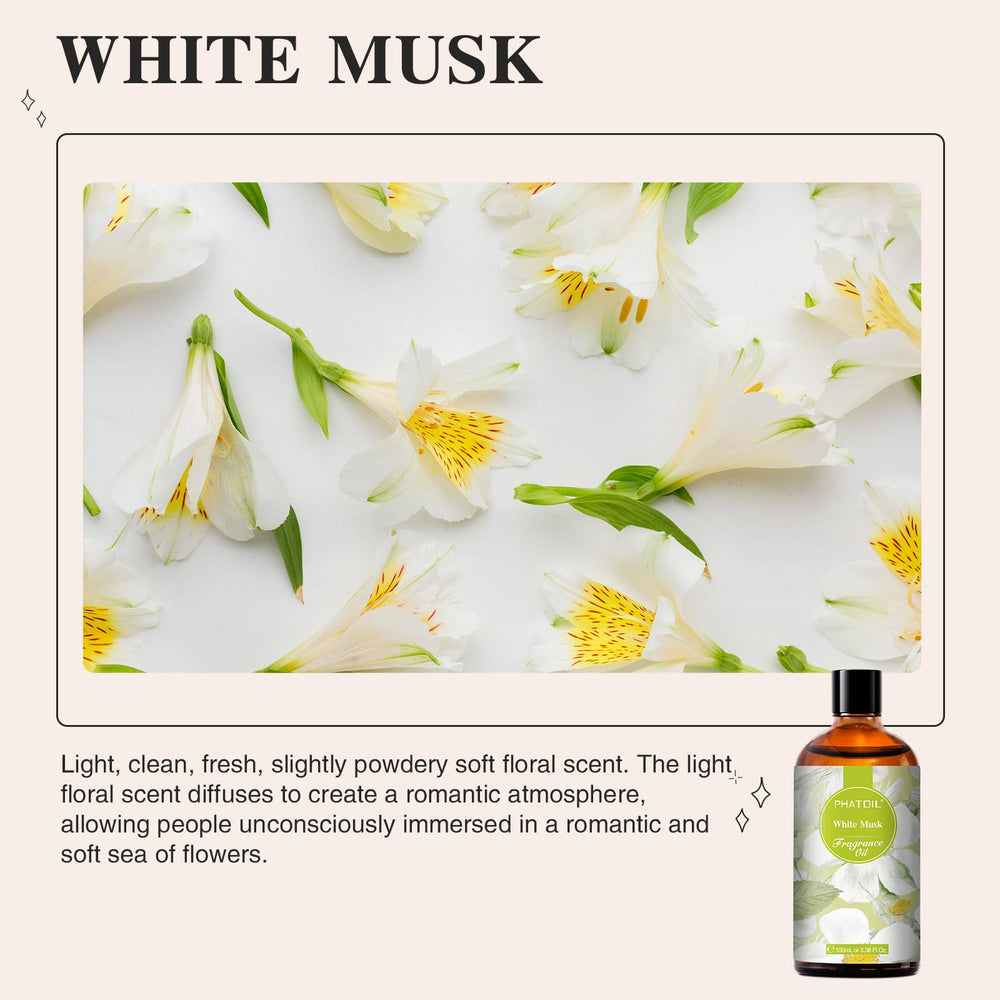 PHATOIL White Musk oil diffuser steam evokes long lasting fragrance