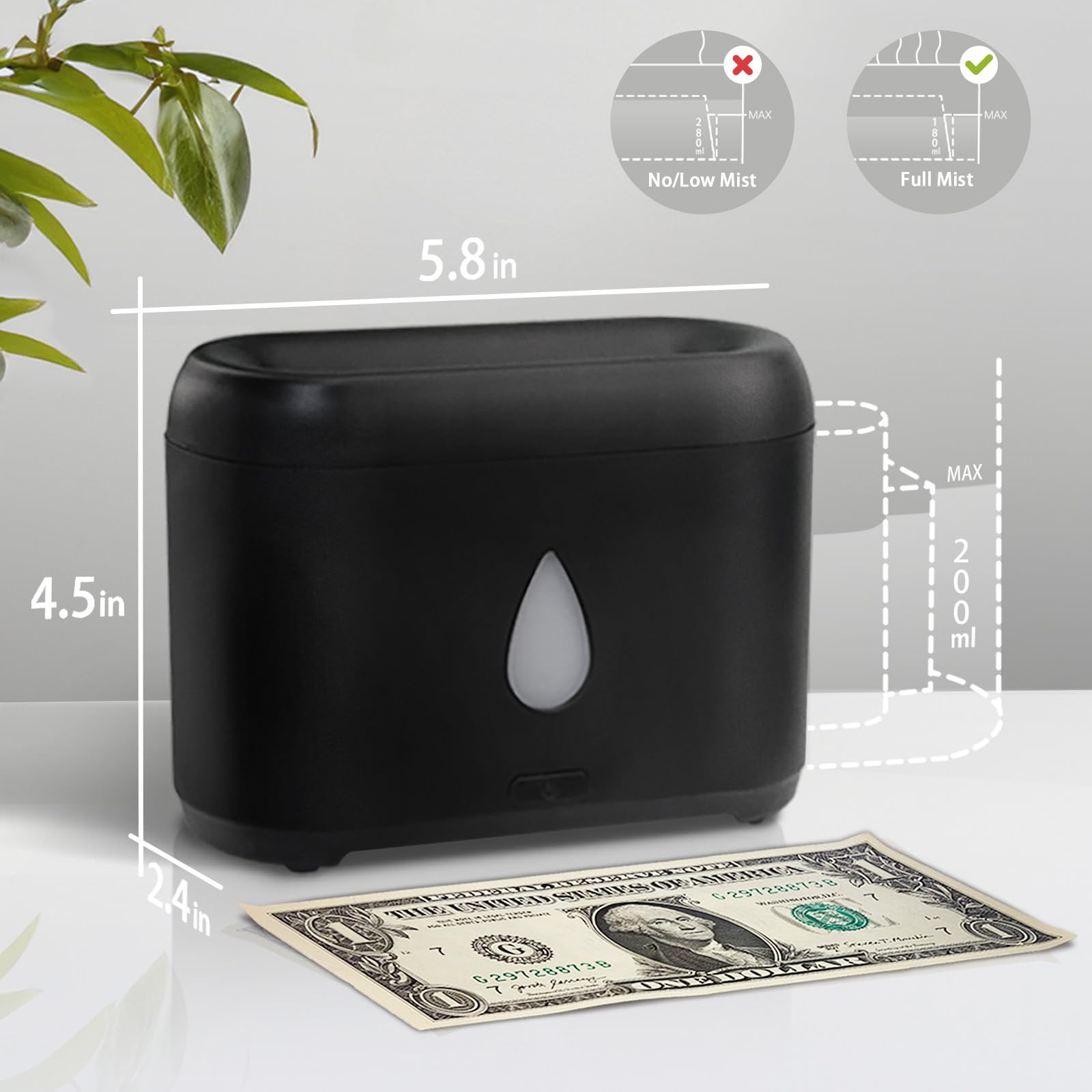 Phimuezl Flame Diffuser auto-off protects lamp and saves energy