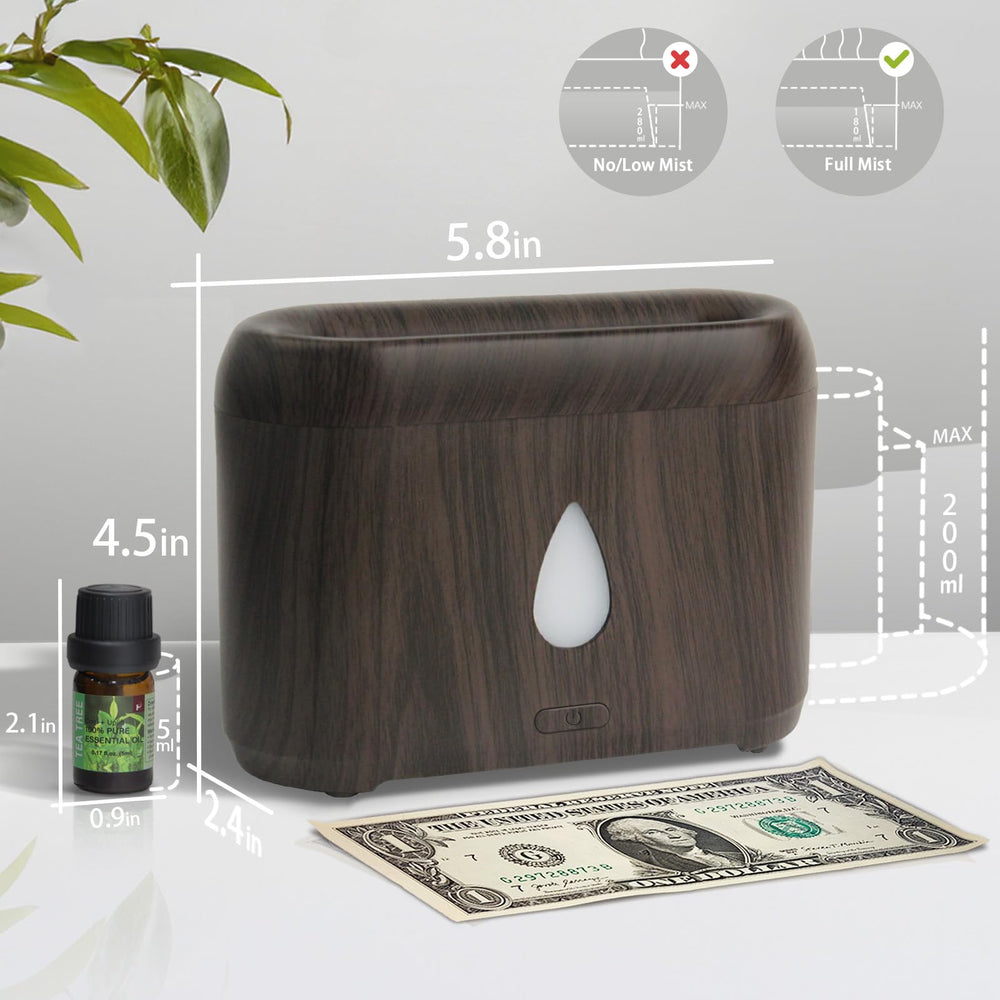 Phimuezl Flame Diffuser compact design fits desks and shelves without clutter.