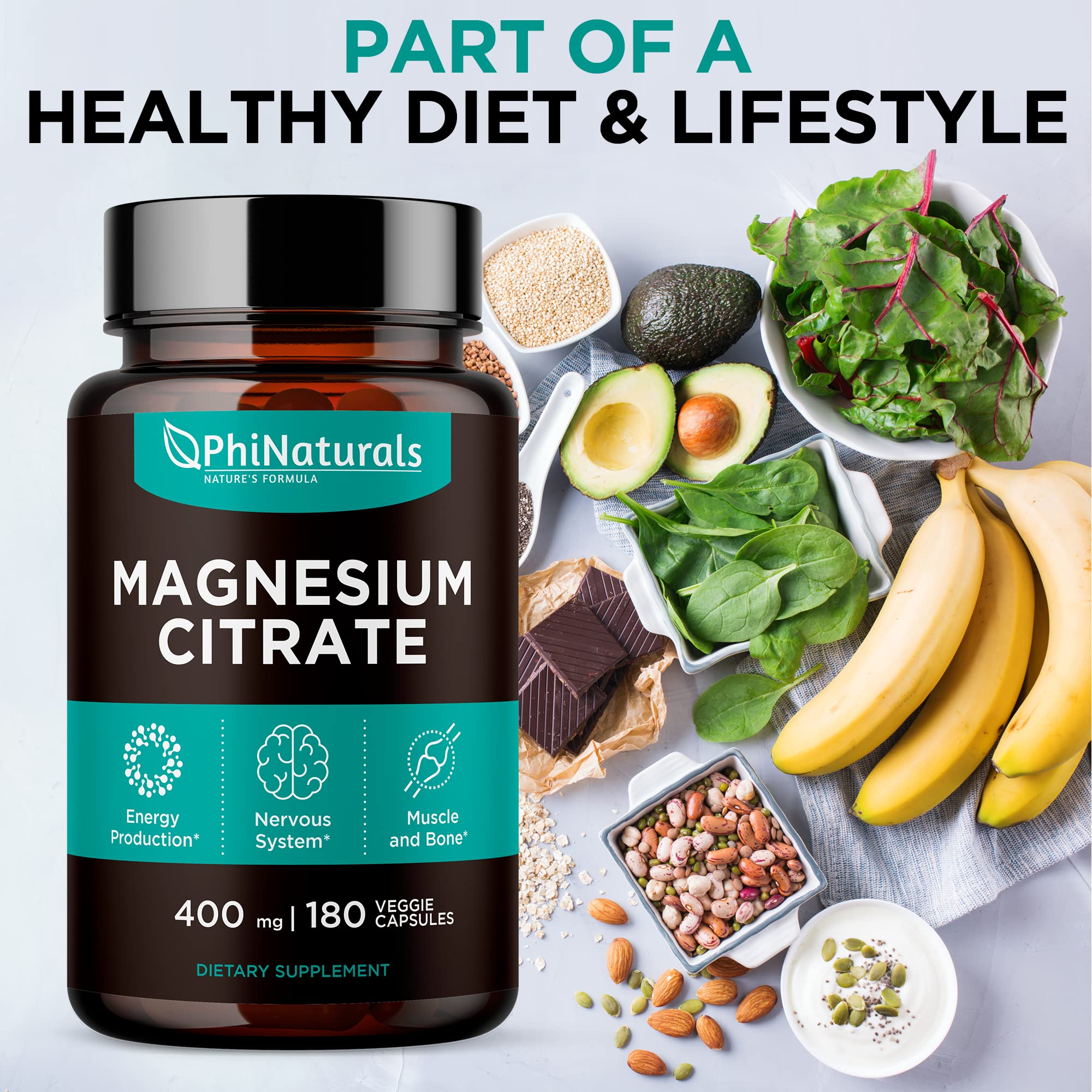 PhiNaturals easy-swallow capsules on a clean surface for busy lifestyles.