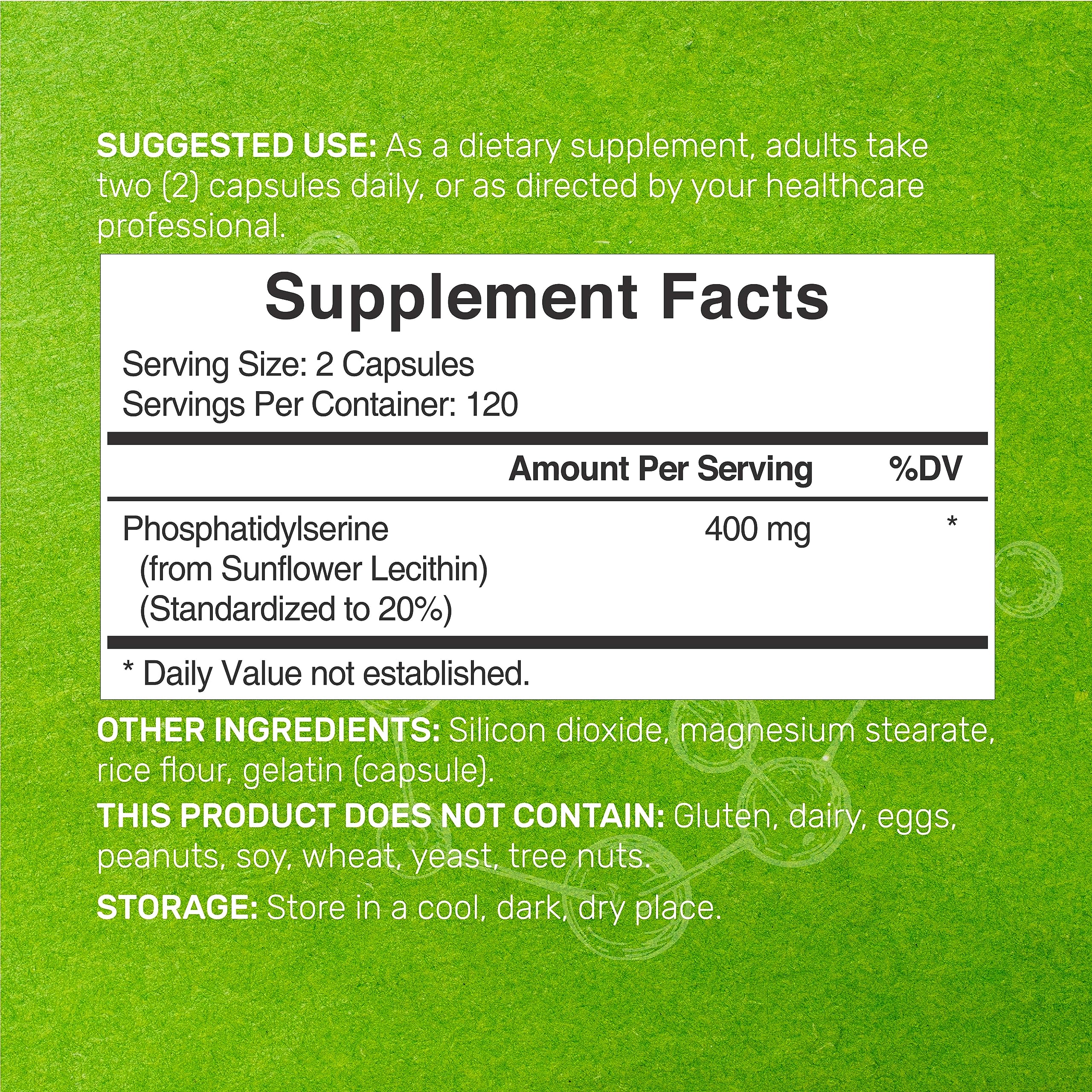 Phosphatidylserine capsules close-up — easy, daily brain support.