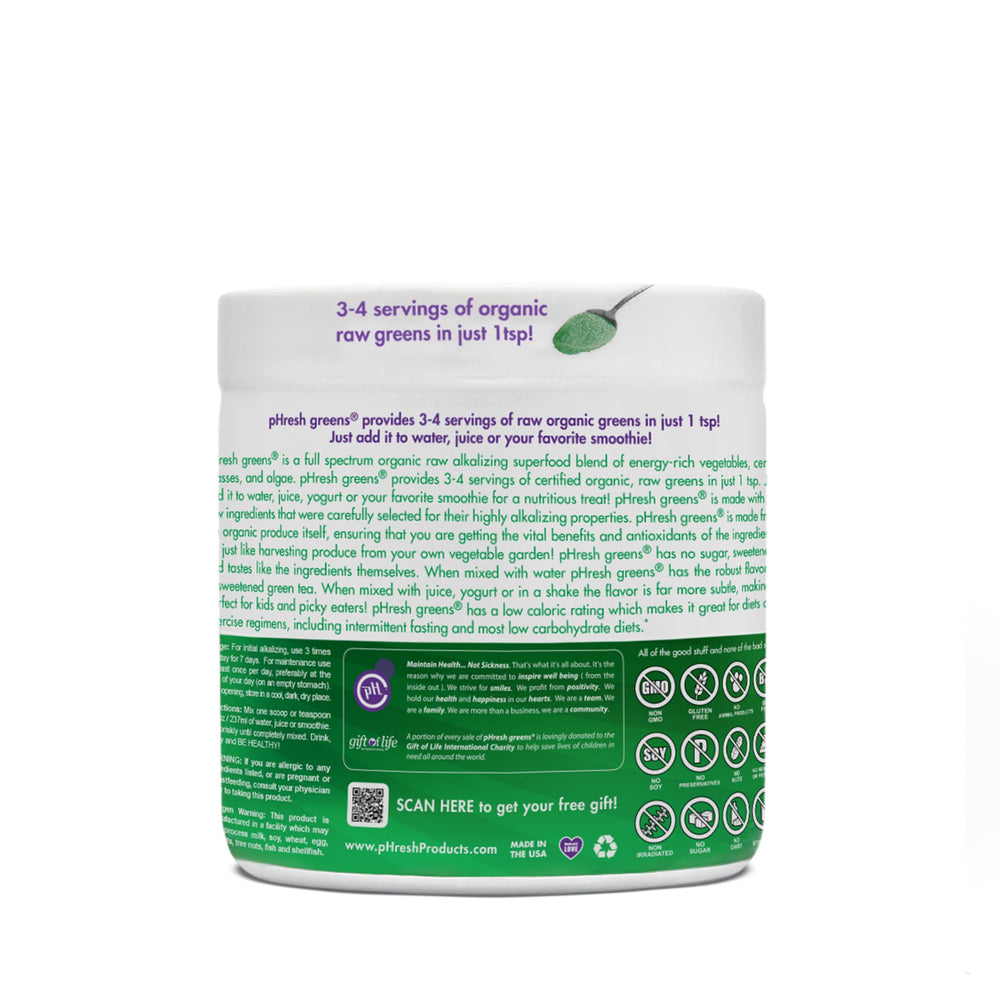 Phresh Greens powder dissolving in water for quick, convenient energy.