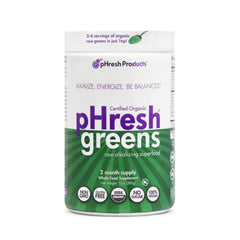 Phresh Greens powder bottle with label for daily immune support