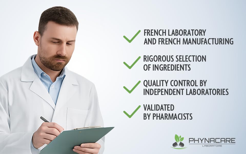 Made in France quality tag for PHYNACARE Magnesium Bisglycinate product.