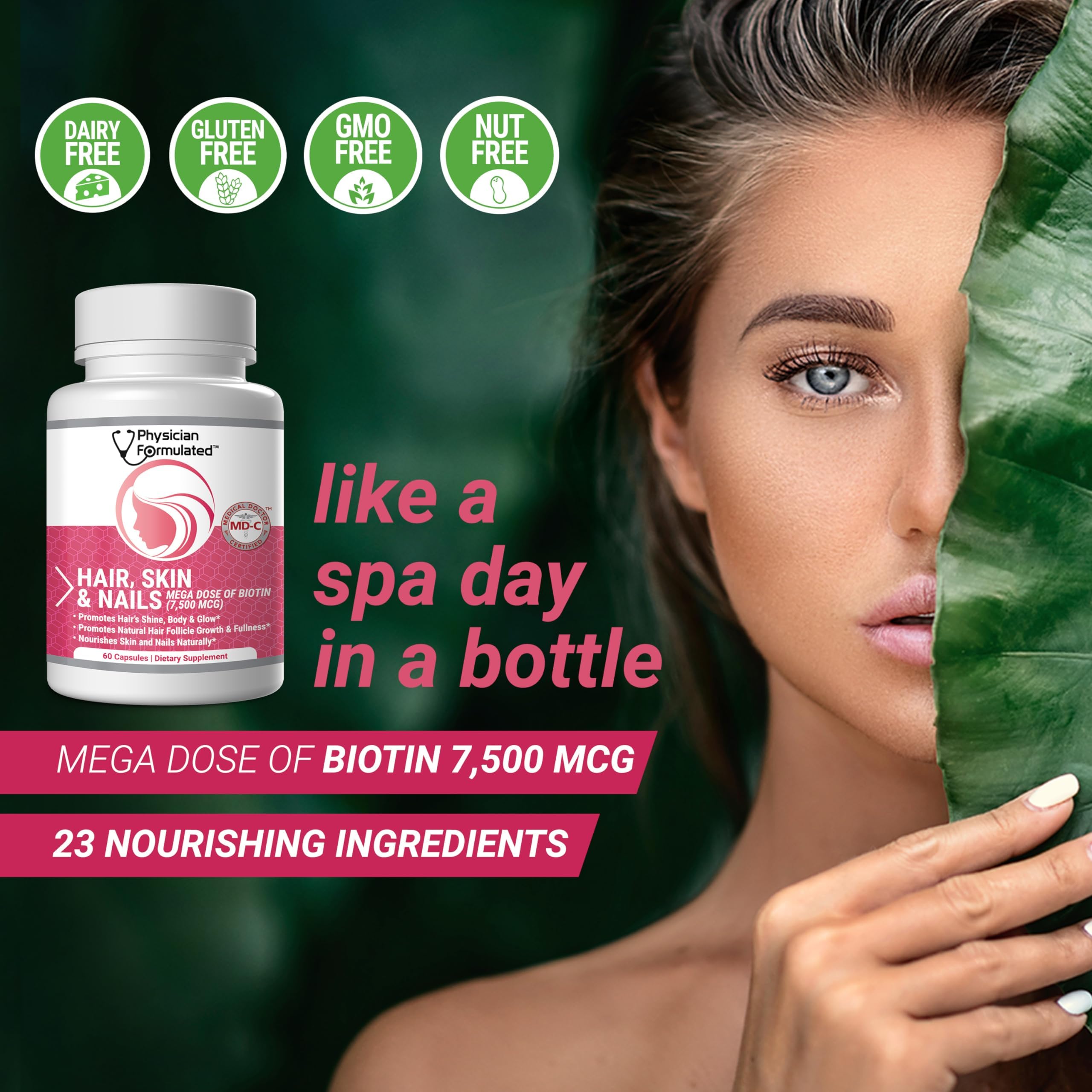 Physician Formulated bottle-front image highlights a simple daily routine.