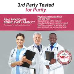 Physician Formulated capsule-detail emphasizes biotin and collagen for inner nourishment.
