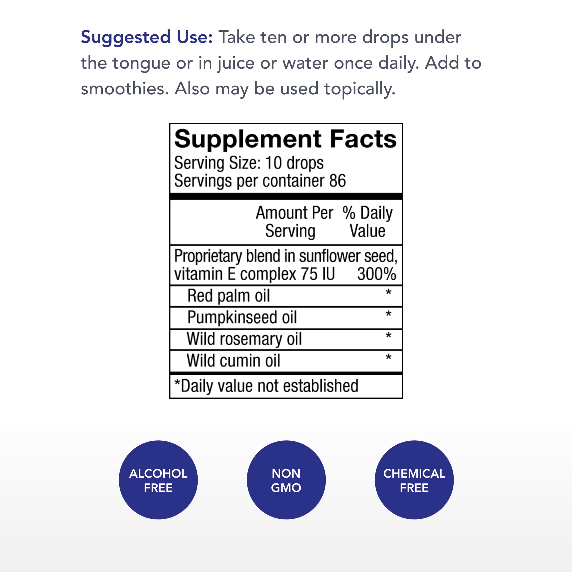 Physician's Strength Power-E dropper pour enables easy daily dosing.