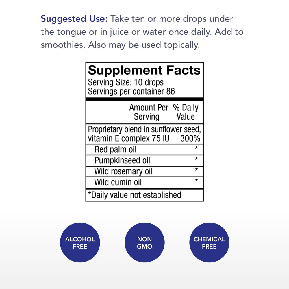 Physician's Strength Power-E dropper pour enables easy daily dosing.