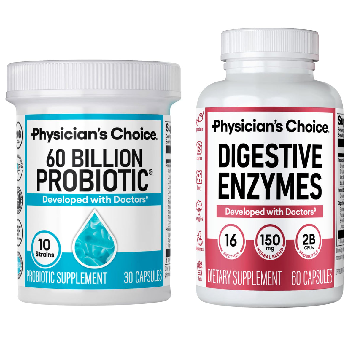Physician's CHOICE Advanced Gut Health Bundle bottle front supports daily digestive balance.