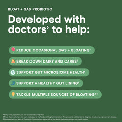 Physician's CHOICE ingredients list featuring enzymes and prebiotics