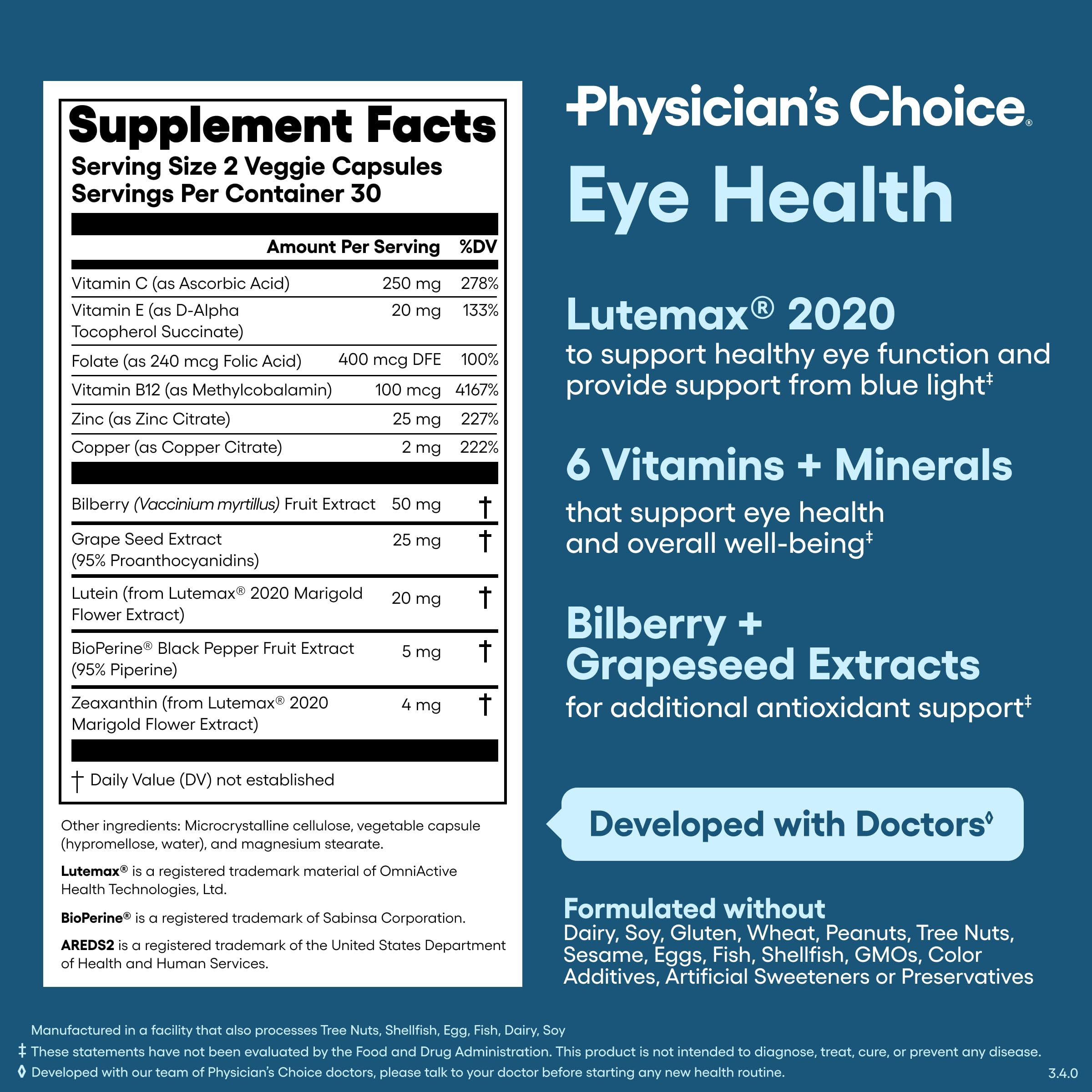 Blue light friendly usage scene with Physician's CHOICE Eye Health on screen desk