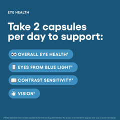 Close-up of Lutemax lutein and zeaxanthin ingredients in Physician's CHOICE Eye Health bottle