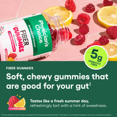 Physician's Choice Fiber Gummies no sugar added for mindful snacking.