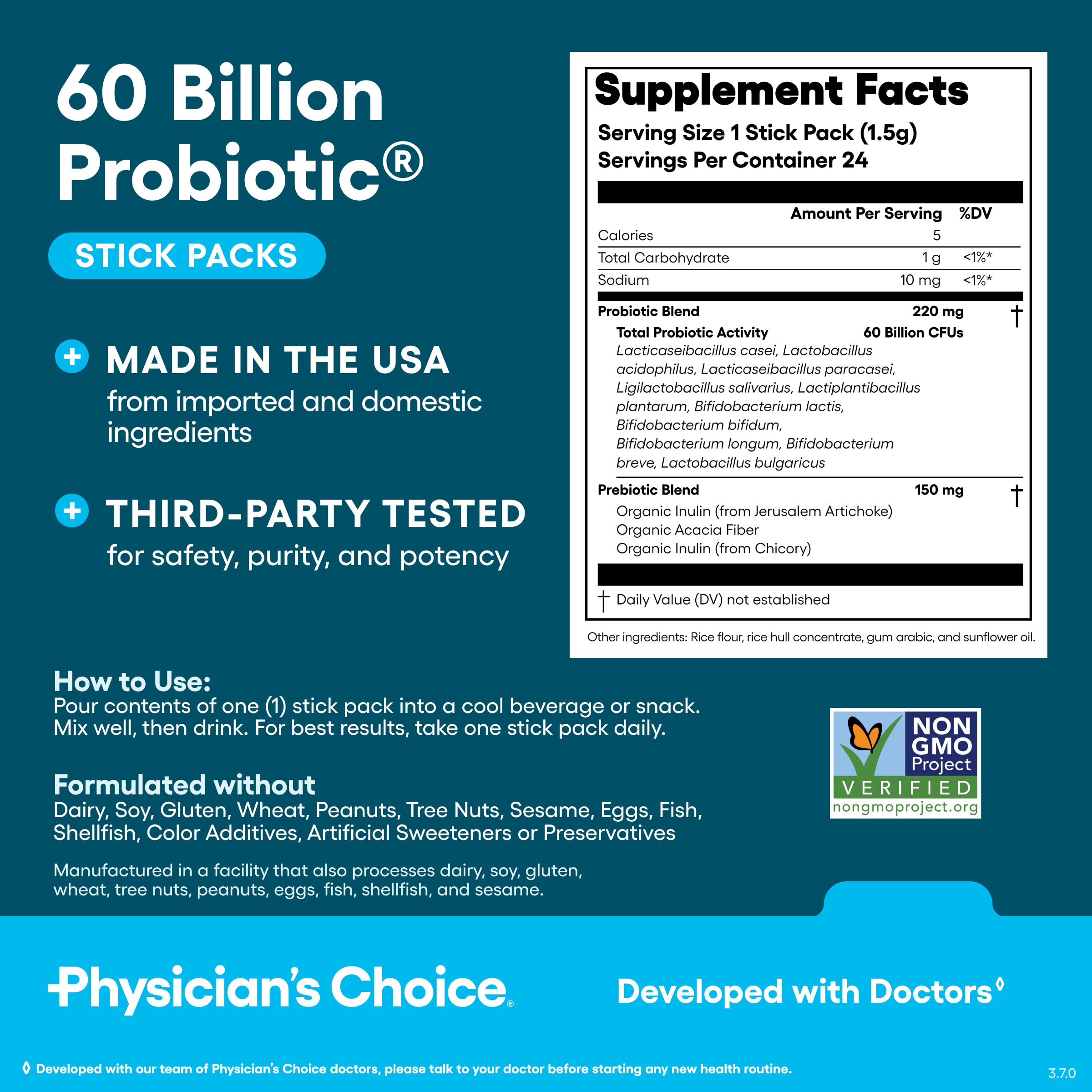 Physicians Choice sticks suitable for women and men for digestive wellness.