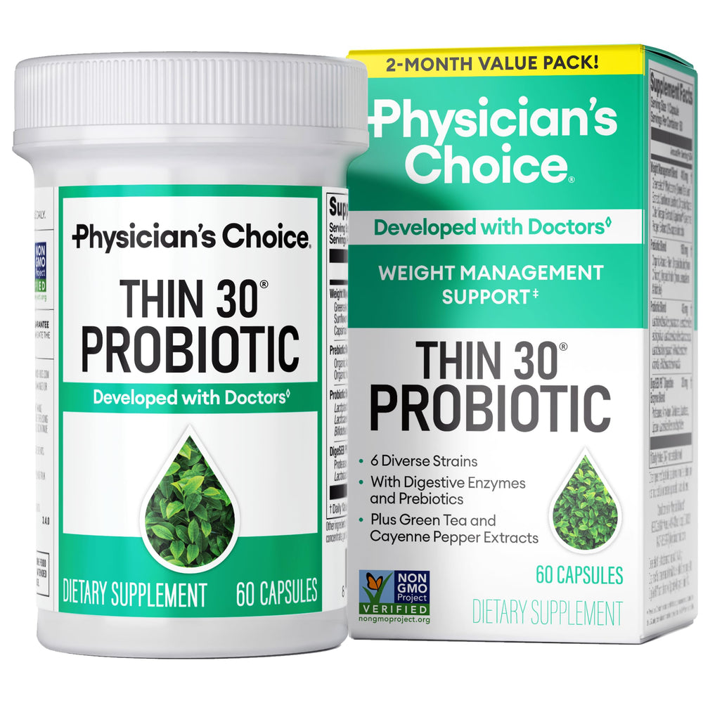 Physician's CHOICE 6-strain probiotic bottle pour for gut support and balance
