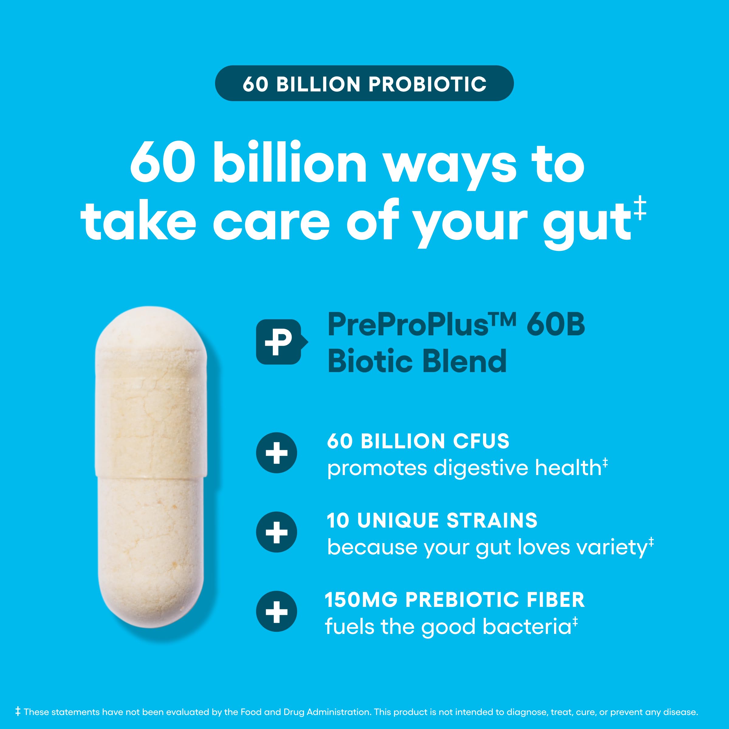 Physician's CHOICE Probiotics acid-resistant capsules designed to reach the gut.