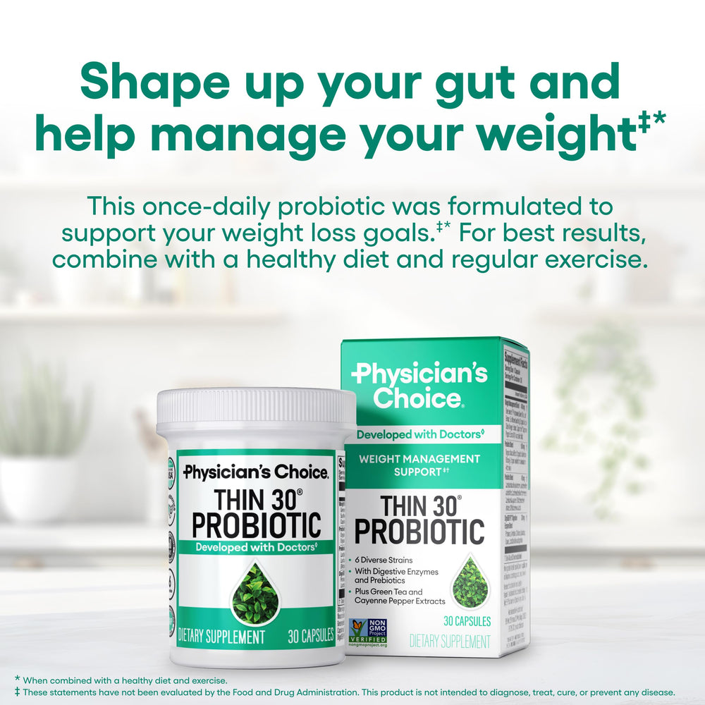 Physician's CHOICE probiotic capsules close-up for daily gut balance