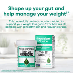 Physician's CHOICE probiotic capsules close-up promoting digestive comfort