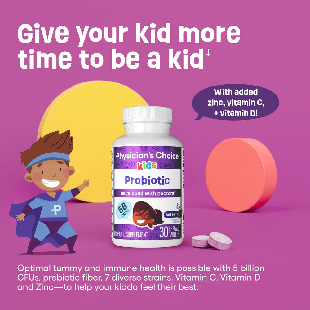 Physician's CHOICE Kids organic prebiotics fueling probiotic activity and digestion