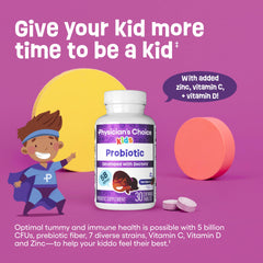 Physician's CHOICE Kids organic prebiotics fueling probiotic activity and digestion