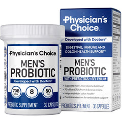 Physician's Choice Probiotics for Men bottle showing 70B CFU for gut support