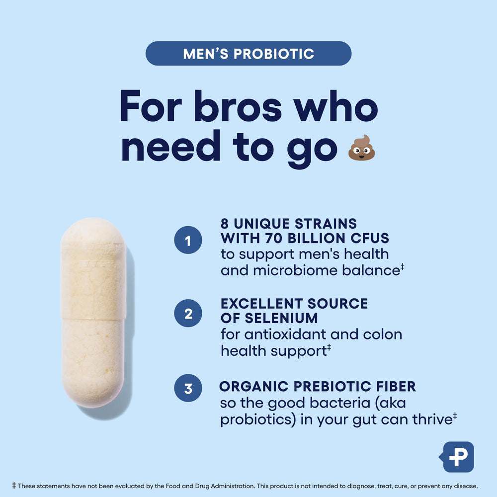 Physician's Choice Probiotics for Men on shelf demonstrates convenient daily use