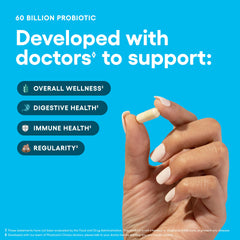 Physician's CHOICE Probiotics shelf-stable packaging for easy storage.
