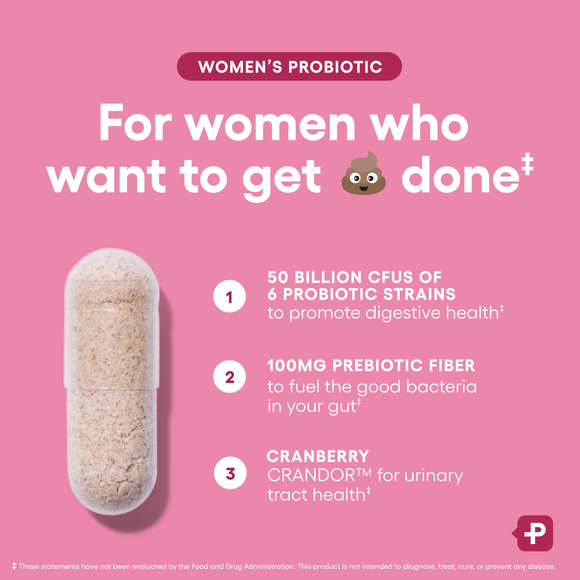 Physician's CHOICE Women Probiotic pour bottle for easy daily use