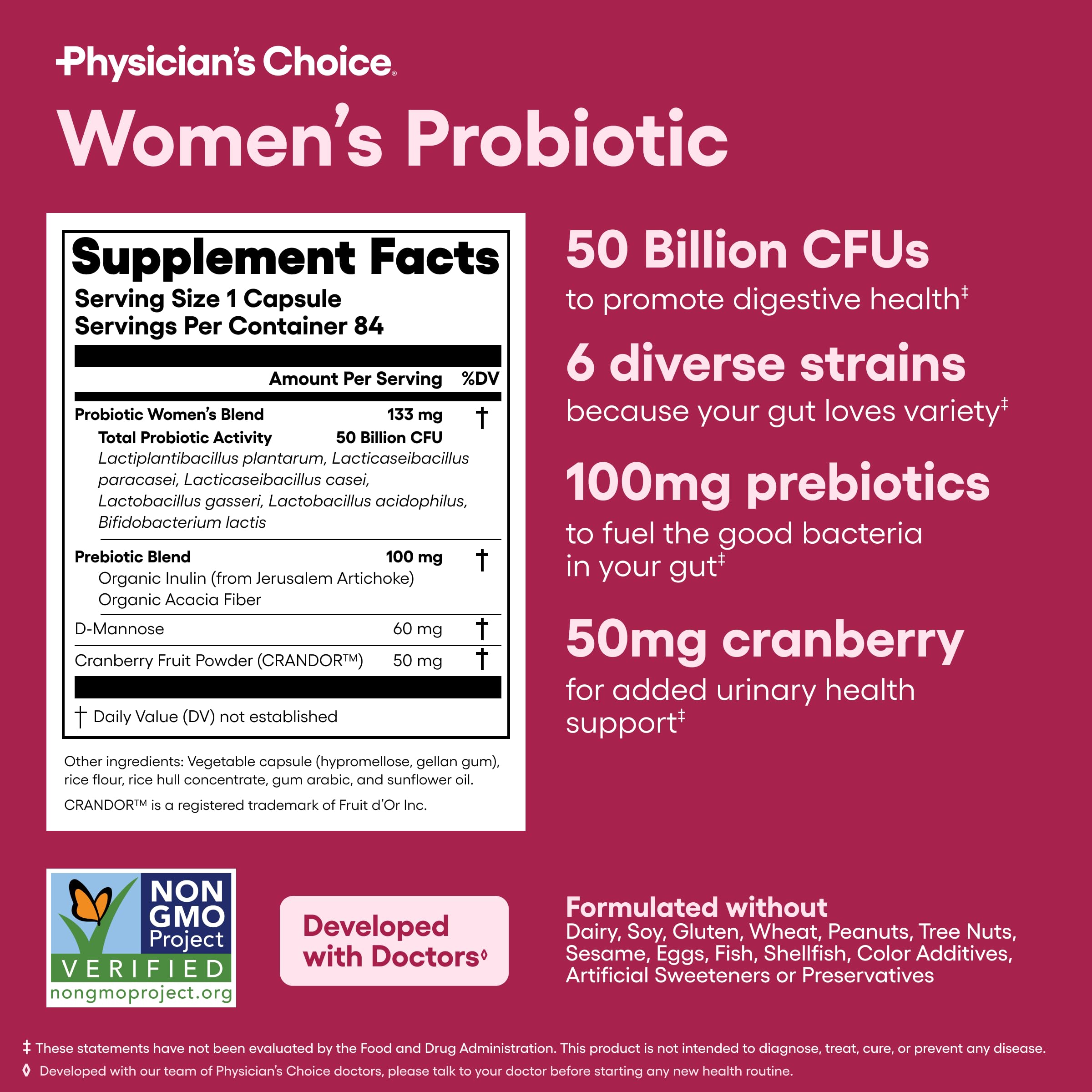 Physician's CHOICE Women Probiotic shelf-stable bottle ensures reliable daily routine