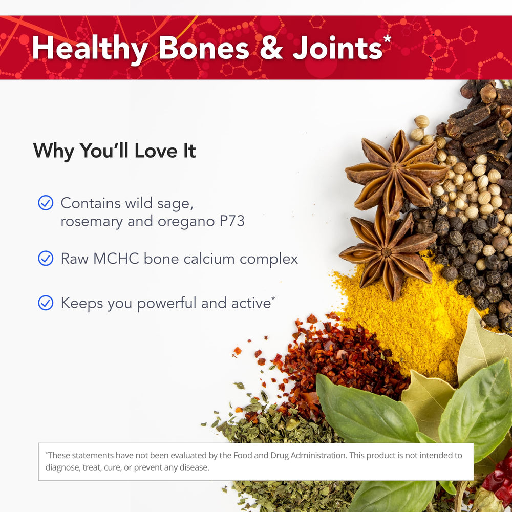 Physician's Strength Bone Complete spice blend image featuring oregano, sage, and rosemary.
